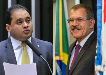 O senador Weverton Rocha (PDT- MA) e o ministro Humberto Martins, do STJ (esq. p/ dir.)