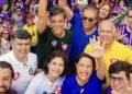 A governadora Raquel Lyra (PSD) participou de adesivaço no Pina ao lado da chapa e apoiadores