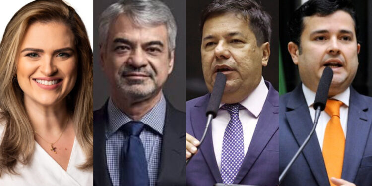 Marília Arraes (PDT), Humberto Costa (PT), Mendonça Filho (PL) e o Eduardo da Fonte (PP) (esq. p/ dir.)