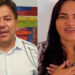 O deputado federal Mendonça Filho (PL) e a ex-vereadora Michelle Collins (PP) (esq. p/ dir.)
