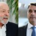 Os candidatos à presidência da República, Lula (PT) e Flávio Bolsonaro (PL).