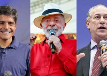 ACM Neto (União), Lula (PT) e Ciro Gomes (PSDB)