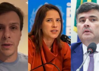 Miguel Coelho (UB), Raquel Lyra (PSD) e Eduardo da Fonte (PP)