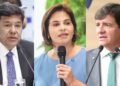 O deputado federal Mendonça Filho (PL), a vice governadora Priscila Krause (PSD) e o ex-vereador Alcides Cardoso (PL)