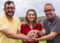 Gabriel Porto (PSB), Marília Arraes (PDT) e Álvaro Porto (MDB)