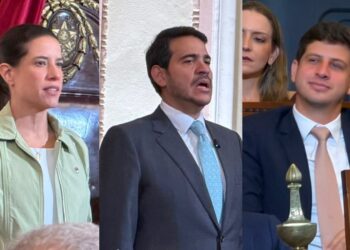 A governadora Raquel Lyra, o advogado Jorge Messias e o ex-prefeito João Campos