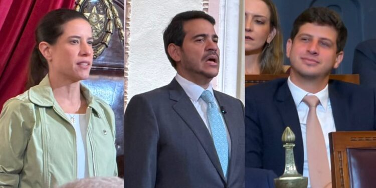 A governadora Raquel Lyra, o advogado Jorge Messias e o ex-prefeito João Campos