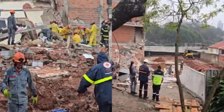 Prefeitura esclareceu que famílias de imóveis ao lado da casa que desabou foram removidas do local, como medida preventiva de segurança