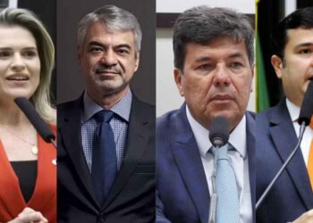 Marília Arraes (PDT), Humberto Costa (PT), Mendonça Filho (PL) e Eduardo da Fonte (PP). (Da esq. p/ Dir.)