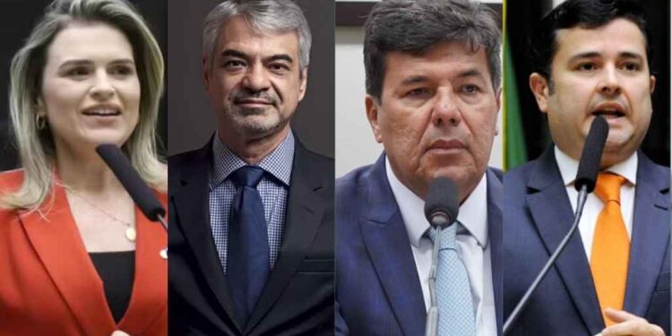 Marília Arraes (PDT), Humberto Costa (PT), Mendonça Filho (PL) e Eduardo da Fonte (PP). (Da esq. p/ Dir.)