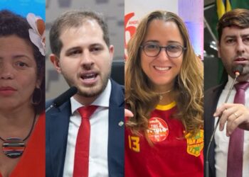 Dani Portela (PT), Pedro Campos (PSB), Kari Santos (PT) e Samuel Salazar (PSB). (Da esq. p/ dir.)