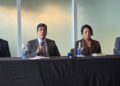 Equipe jurídica de João Campos na conferência realizada no Novotel, hoje