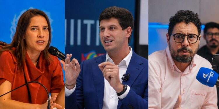 Os candidatos ao Governo do Estado: Raquel Lyra (PSD), João Campos (PSB) e Ivan Moraes (PSOL)