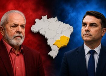 O presidente Luiz Inácio Lula da Silva (PT) e Flávio Bolsonaro (PL)