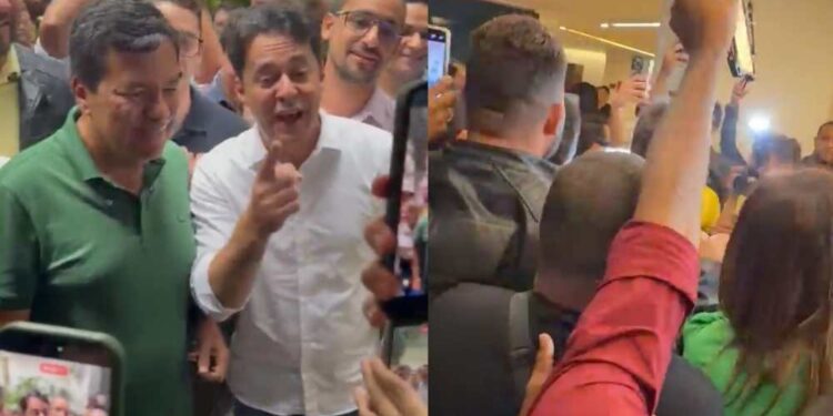 Mendonça Filho e Anderson Ferreira durante evento do PL no Recife