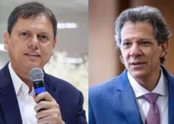 Tarcísio aparece à frente de Haddad no primeiro e no segundo turno