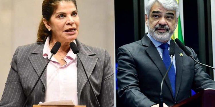 A deputada estadual Socorro Pimentel (PSD) e o senador Humberto Costa (PT)