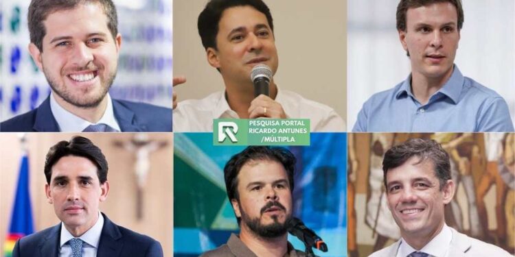 Pedro Campos, Anderson Ferreira, Miguel Coelho, Silvio Costa Filho, Fernando Filho e Daniel Coelho (da esq. p/ dir.)