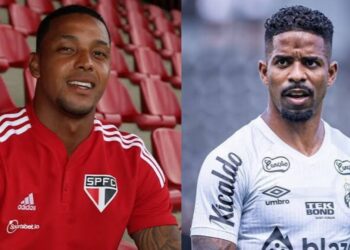 David Corrêa, atacante do Vasco, e Hayner, lateral-direito do Santos emprestado ao Vila Nova, respectivamente