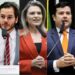 Humberto Costa, Túlio Gadêlha, Marília Arraes, Eduardo da Fonte e Mendonça Filho (Da esq. p/ dir.)