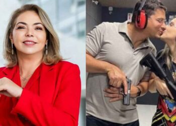 Liana Cirne e o casal Clarissa e Júnior Tércio