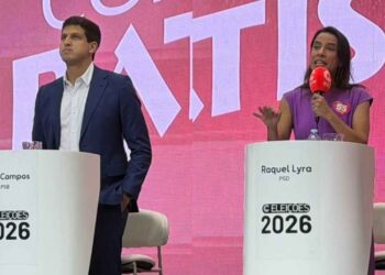 João Campos (PSB) e Raquel Lyra (PSD) (Da esq. p/ dir.)