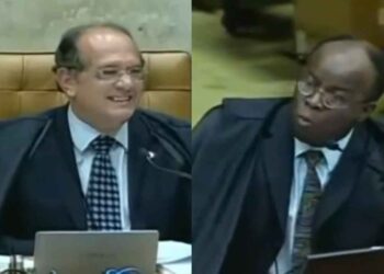 Vídeo relembra embates entre ministros como Gilmar Mendes e Joaquim Barbosa (Da esq. p/ dir.)