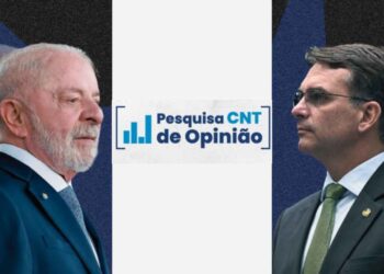 Segundo o instituto, Lula (PT) supera Flávio Bolsonaro (PL) (Da esq. p/ dir.)