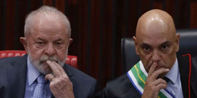 Lula (PT) e Alexandre de Moraes (Da esq. p/ dir.)