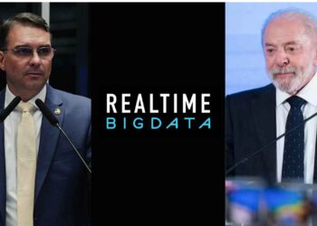 Flávio Bolsonaro (PL) e Lula (PT) (Da esq. p/ dir.)