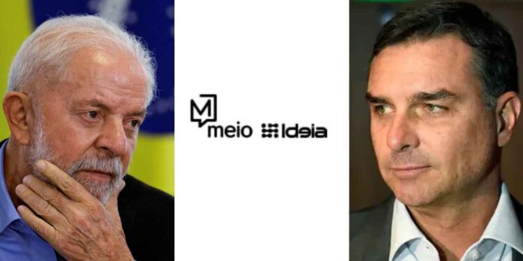 Lula (PT) e Flávio Bolsonaro (PL) (Da esq. p/ dir.)