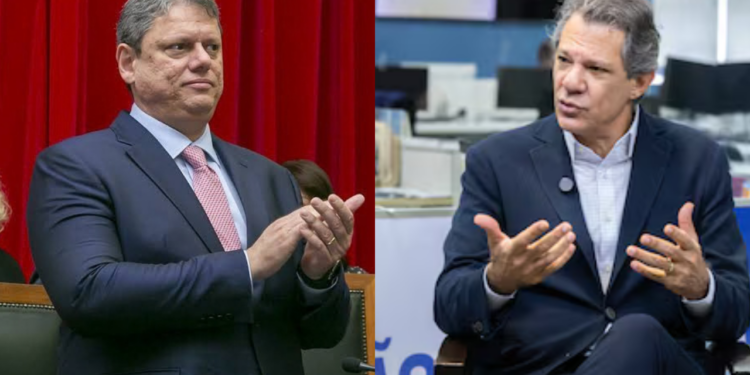 Tarcísio de Freitas (Republicanos) e Fernando Haddad (PT)