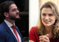 Candidatos ao Senado Túlio Gadelha (PSD) e Marília Arraes (PDT), respectivamente