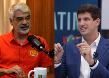 O senador Humberto Costa (PT) e o candidato a governador João Campos (PSB)  (esq. p/ dir.)