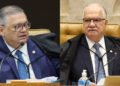 O ministro Flávio Dino e o presidente do STF, Edson Fachin (esq. p/ dir.)