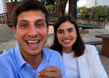 João Campos, ex-prefeito do Recife e candidato ao Governo de Pernambuco, e Tabata Amaral, deputada federal e candidata à reeleição em São Paulo, ambos do PSB