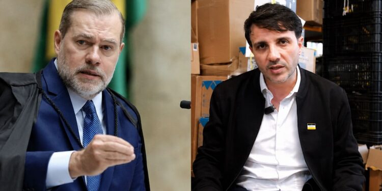 Ministro Dias Toffoli, do STF; e o candidato Renan Santos (MISSÃO)