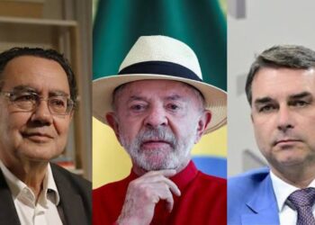 Augusto Cury (Avante), Lula (PT) e Flávio Bolsonaro (PL)