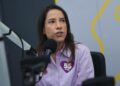 Raquel Lyra, governadora e candidata à reelição pelo PSD, durante sabatina na Folha de Pernambuco