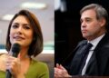 A ex-primeira-dama Michelle Bolsonaro (PL) e o ministro André Mendonça