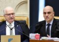 Os ministros Edson Fachin, presidente do STF, e Alexandre de Moraes