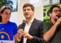 Os candidatos ao Governo de Pernambuco: Raquel Lyra (PSD), João Campos (PSB) e Ivan Moraes (PSOL)