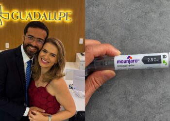 A candidata Marília Arraes (PDT) e seu marido, André Cacau