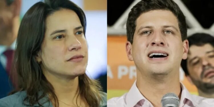 Os candidatos ao governo de Pernambuco, Raquel Lyra (PSD) e João Campos (PSB)