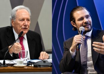 O ex-ministro da Justiça Ricardo Lewandowski e o ex-banqueiro Daniel Vorcardo