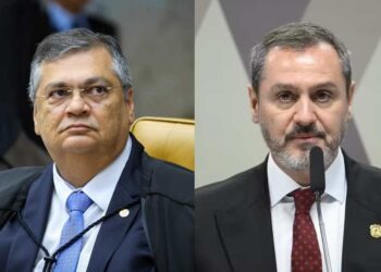 O ministro do STF Flávio Dino e o diretor-geral da PF Andrei Rodrigues