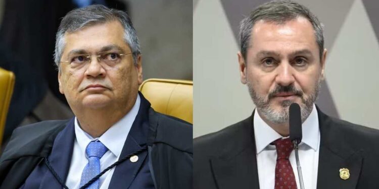 O ministro do STF Flávio Dino e o diretor-geral da PF Andrei Rodrigues