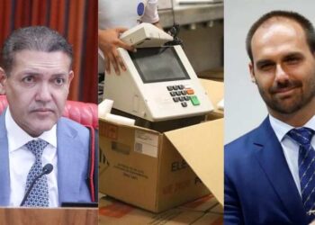 O ministro Nunes Marques e Eduardo Bolsonaro