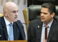 Alexandre de Moares, Ministro do STF e Davi Alcolumbre, Presidente do Senado