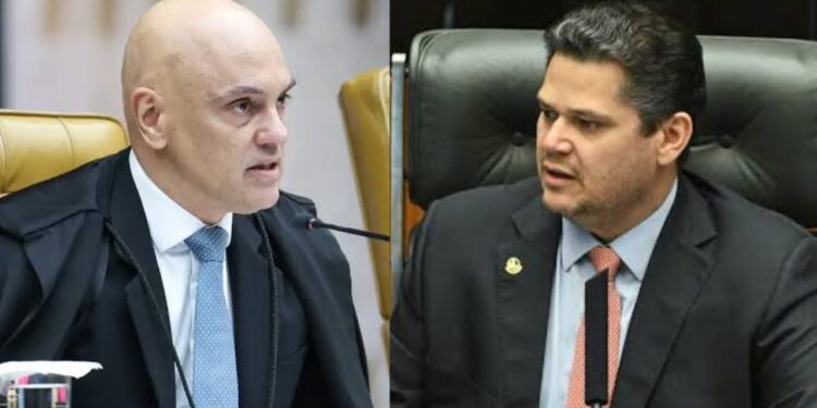 Alexandre de Moares, Ministro do STF e Davi Alcolumbre, Presidente do Senado